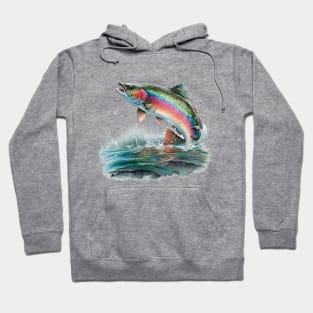 Rainbow Trout Jumping Hoodie